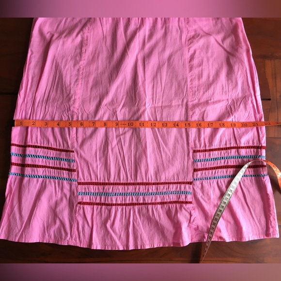 Topshop bright pink boho crochet trim a line skirt M - Picture 3 of 9